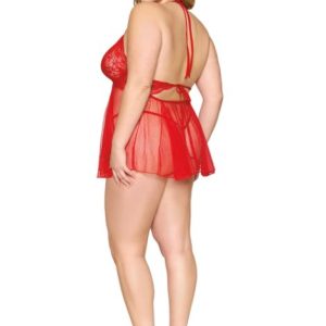 BABYDOLL & GSTRING POINSETTIA Q/S