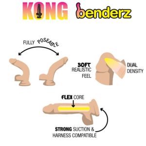 KONG BENDERZ DUAL DENSITY DONG 8.5IN FLESH