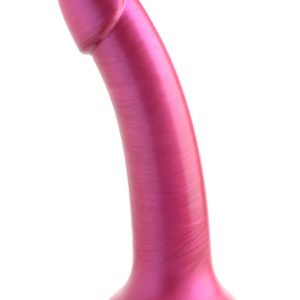 SIMPLY SWEET 7 IN METALLIC SILICONE DILDO PINK