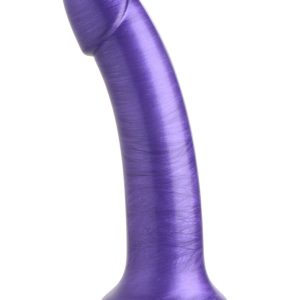 SIMPLY SWEET 7 IN METALLIC SILICONE DILDO PURPLE