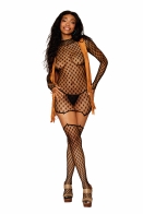 GEOMETRIC FENCE NET GARTER DRESS O/S
