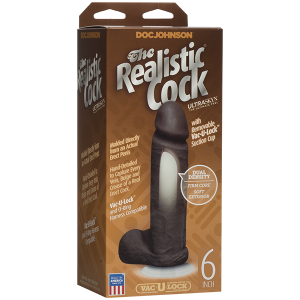 REALISTIC COCK ULTRASKYN BLACK 6IN