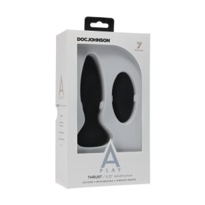 A-PLAY THRUST ADVENTUROUS ANAL PLUG RECHARGEABLE W/ REMOTE BLACK