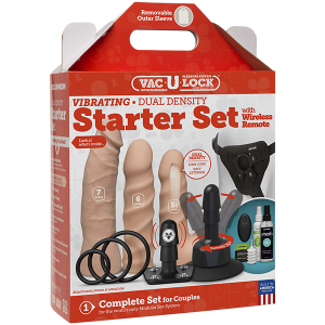 VAC-U-LOCK VIBRATING DUAL DENSITY STARTER SET VANILLA