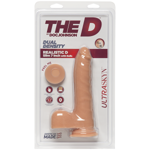 THE D REALISTIC D 7 IN SLIM W/ BALLS ULTRASKYN VANILLA