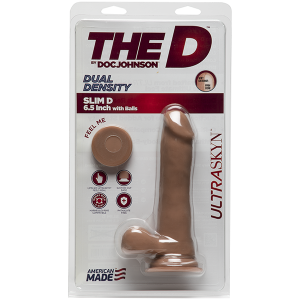 THE D SLIM D ULTRASKYN 6.5 IN W/ BALLS CARAMEL