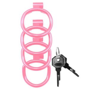 KINK CHASTITY SERIES LOCKING COCK CAGE XL PINK