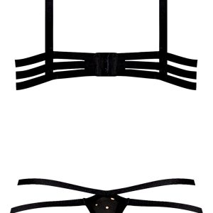 GLITZ & GLAM BRA & THONG SET BLACK L/XL