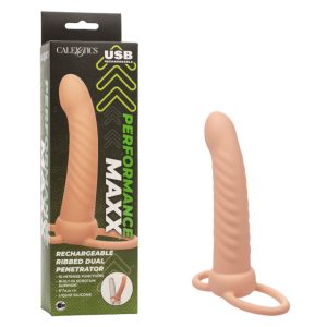 PERFORMANCE MAXX RIBBED DUAL PENETRATOR IVORY