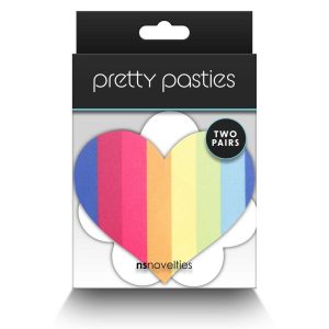 PRETTY PASTIES PRIDE HEART & FLOWER RAINBOW 2 PAIR