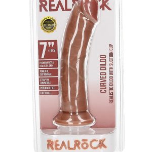 REALROCK 7IN REALISTIC DILDO CURVED TAN
