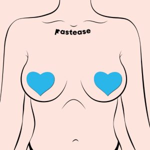 PASTEASE HEARTS GLOW IN THE DARK NEON TURQUOISE