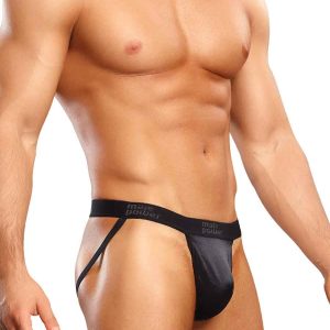 JOCK SATIN LYCRA BLACK SMALL/ MEDIUM