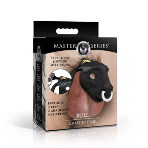 MASTER SERIES BULL CHASTITY CAGE BLACK