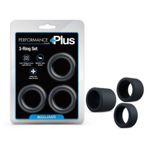 PERFORMANCE PLUS ACCELERATE 3 COCK RING PLAT/BLACK