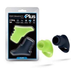 PERFORMANCE PLUS FLARE 2 COCKSLING SET GLOW IN THE DARK