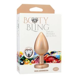 BOOTY BLING HEART DIAMOND JEW/ METAL PLUG L/GOLD