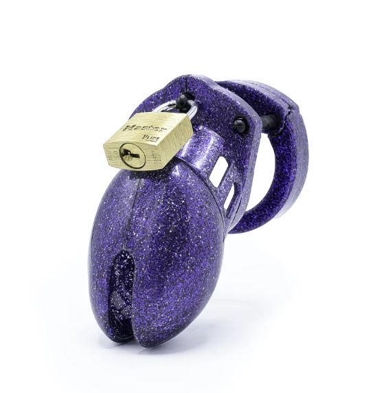 CB-6000 PURPLE GLITTER CHASTITY KIT