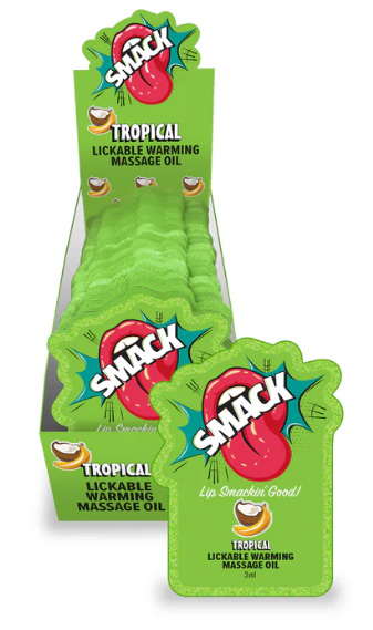 SMACK LICKABLE MASSAGE OIL 36 PC DISPLAY TROPICAL