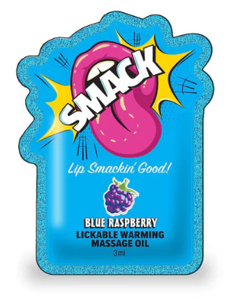 SMACK POUCH MASSAGE OIL BLUE RASPBERRY FILLED POUCH
