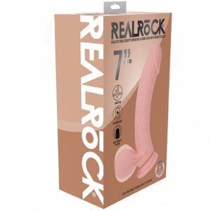 REALROCK RECHARGEABLE DUAL LAYERED VIBRATING CURVED 7IN W/BALLS