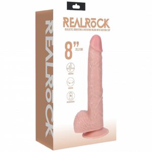REALROCK 8IN VIBRATING ROTATING COCK W/BALLS
