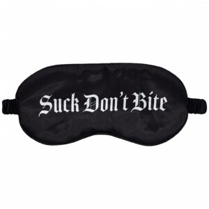 OUCH SUCK DON'T BITE PRINTED MASK SATIN BLACK