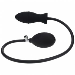 LEVELZ RIBBED INFLATABLE SILICONE ANAL PLUG BLACK