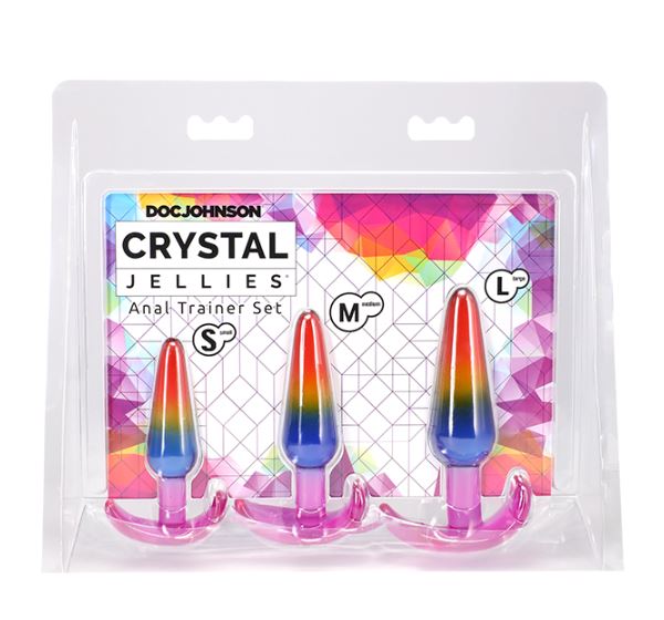 CRYSTAL JELLIES ANAL TRAINET KIT RAIMBOW S-M-L