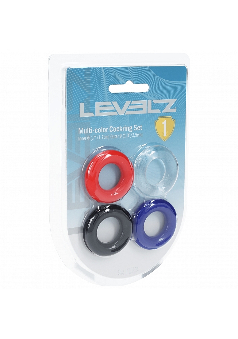 LEVELZ MULTICOLOR COCK RING SET 4