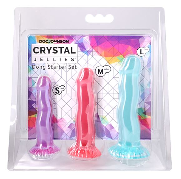 CRYSTAL JELLIES DONG STARTER SET PURPLE PINK GREEN