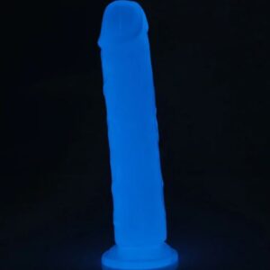 GLOW IN THE DARK PERIWINKLE PEEN DILDO 8.5 "