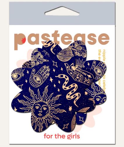 PASTEASE MIDNIGHT CELESTIAL SUN & MOON PETAL BREAST PASTIES