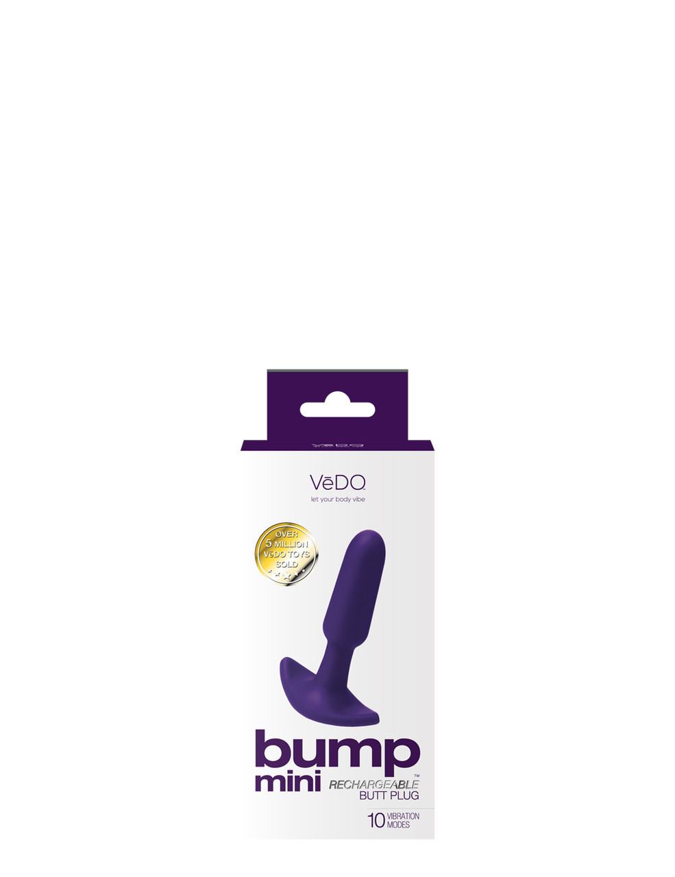VEDO BUMP MINI RECHARGEABLE BUTT PLUG PURPLE