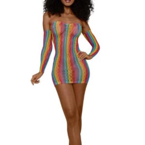 MINI DRESS WITH ARM WARMERS RAINBOW OS