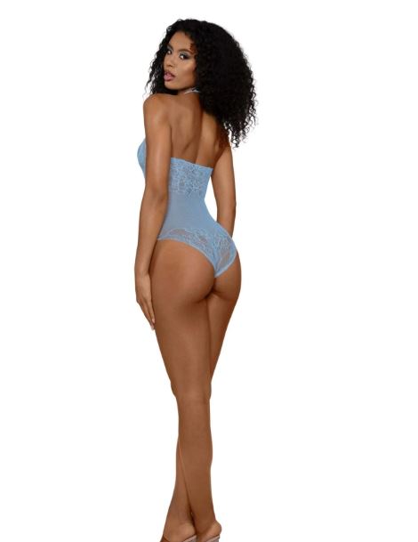 DREAMGIRL PLUS ASHLEY TEDDY ARCTIC BLUE OS
