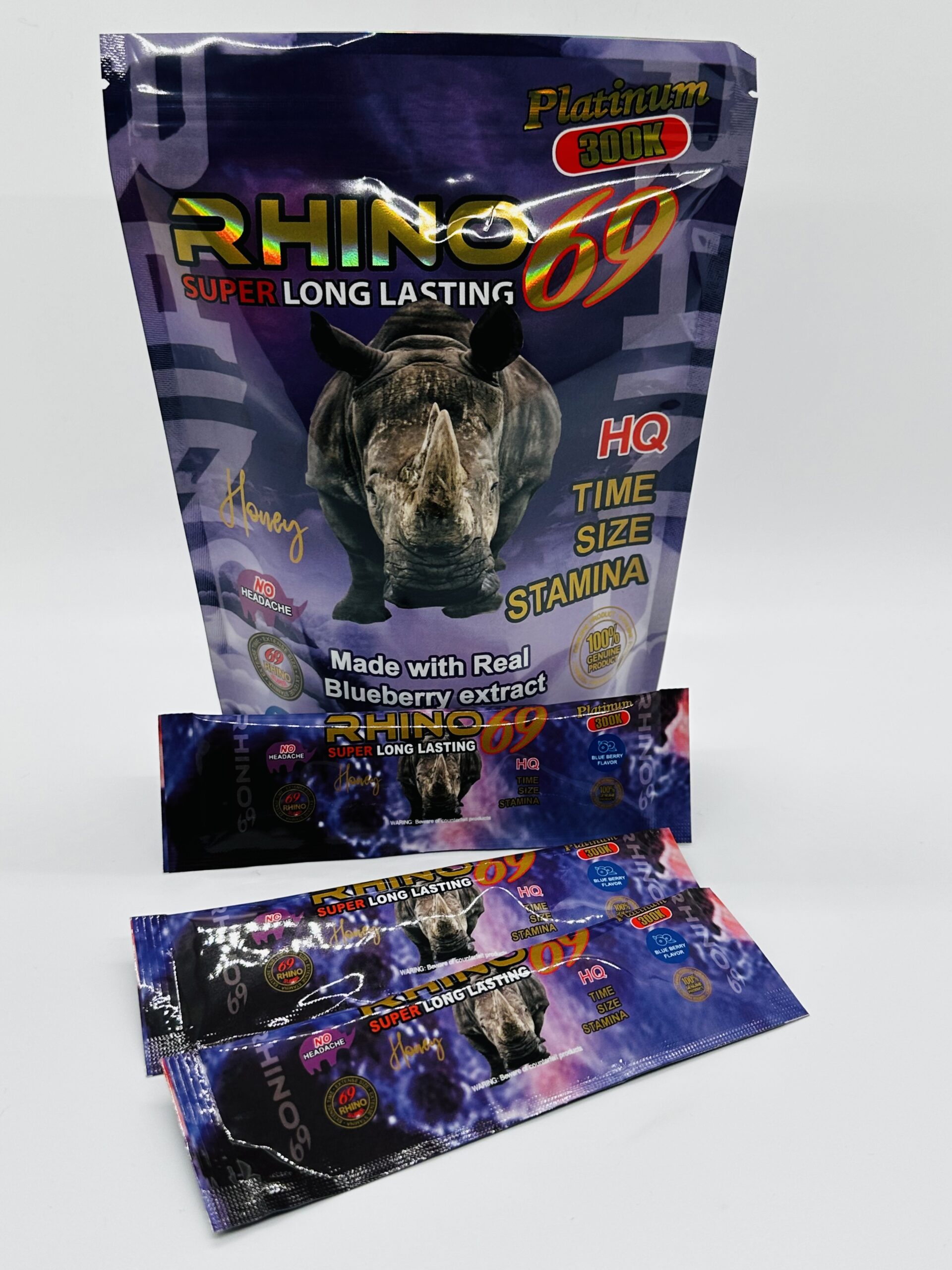 RHINO 69 HONEY BLUEBERRY POUCH 12 PACKS