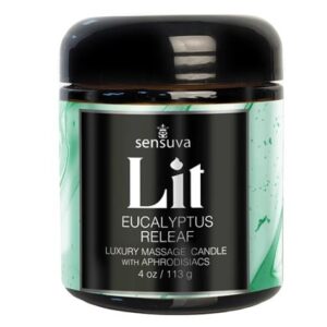 LIT EUCALYPTUS RELEAF LUXURY MASSAGE CANDLE 4 OZ