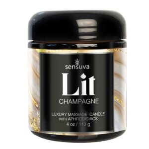 LIT CHAMPAGNE LUXURY MASSAGE CANDLE 4 OZ