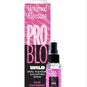 PROBLO WILD SALIVATING THROAT SPRAY SOUR STRAWBERRY FILLED BOTTLE