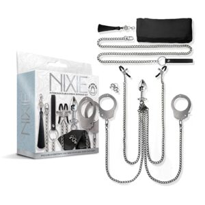 NIXIE INTERCHANGEABLE 8PC BONDAGE KIT SILVER